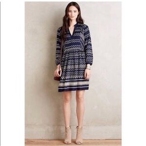 Anthropologie Holding Horses Farica‎ chevron dress Size Medium